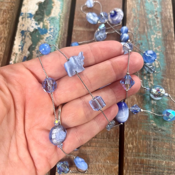 Dabby Reid Periwinkle Glass & Crystal Beaded Necklace - Picture 4 of 5